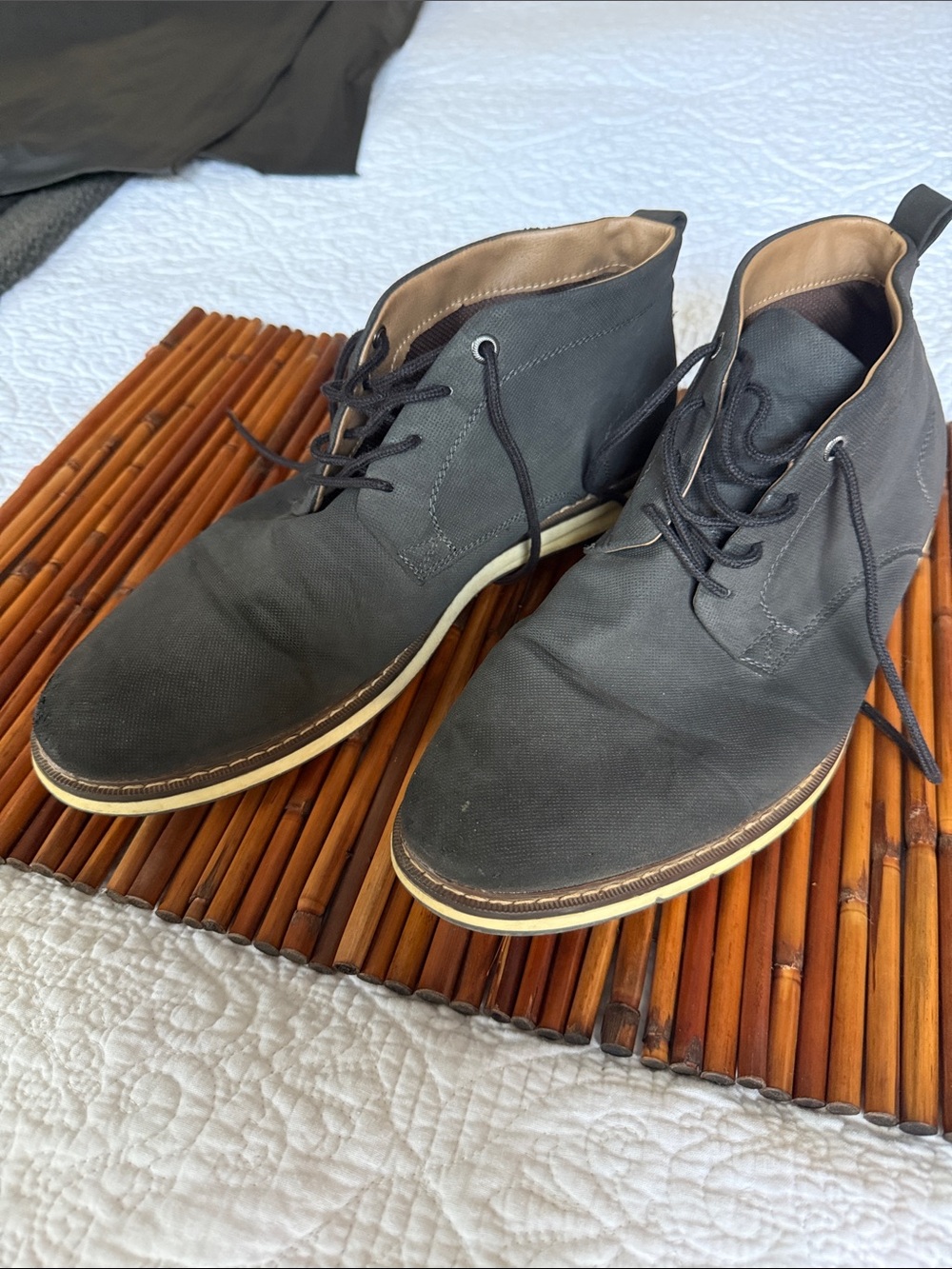 Goodfellow & Co Black Canvas Chukka Boots with Tan Trim